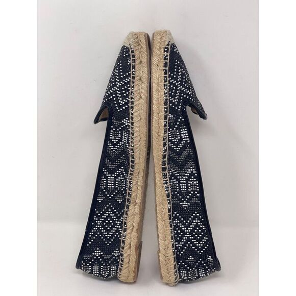 Nine West NWBeachinit Espadrille Flats 11M Black & White Pattern Textile Upper - Picture 3 of 8